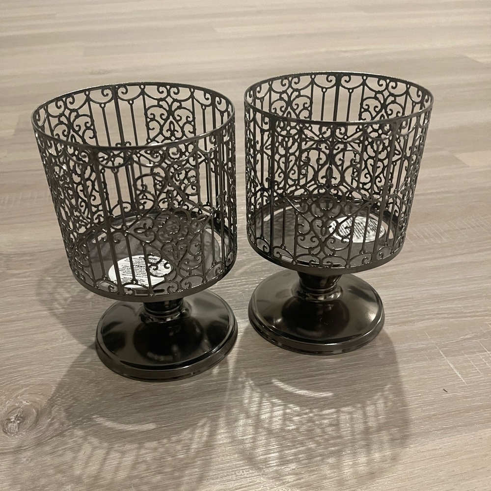 Bath Body Works 3 Wick Candle Holder Pedestal Ornate Gate